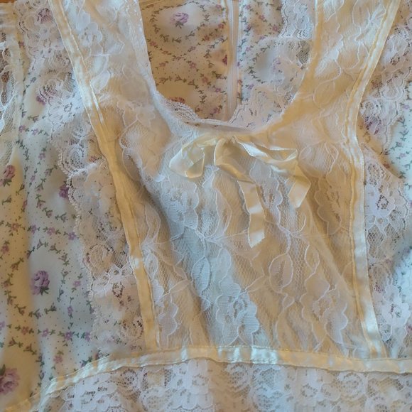 Vintage Floral & Lace Maxi Dress Homecoming Prom Prairie Boho Romantic Wedding - Picture 14 of 16